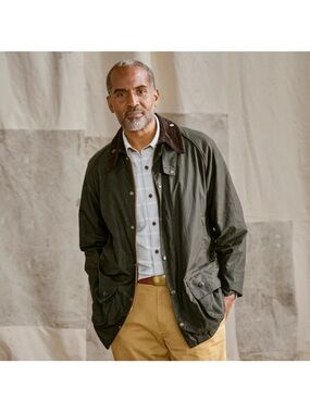 Barbour Beaufort A230 VTG Waxed Cotton Jacket-C48/XL-Olive Green Made In England